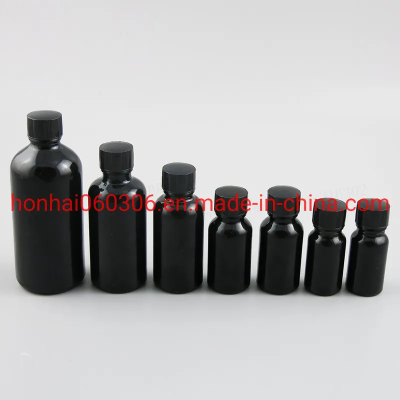 5-100ml Black Glass Essential Oil Bottle Dropper Bottle