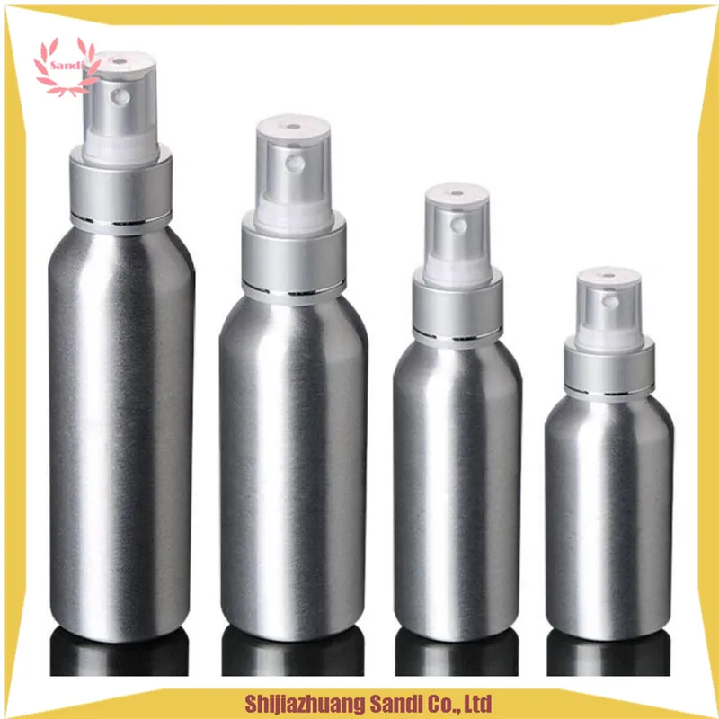 50ml 100ml Refillable Aluminum Perfume Bottle with Trigger Sprayer Pump