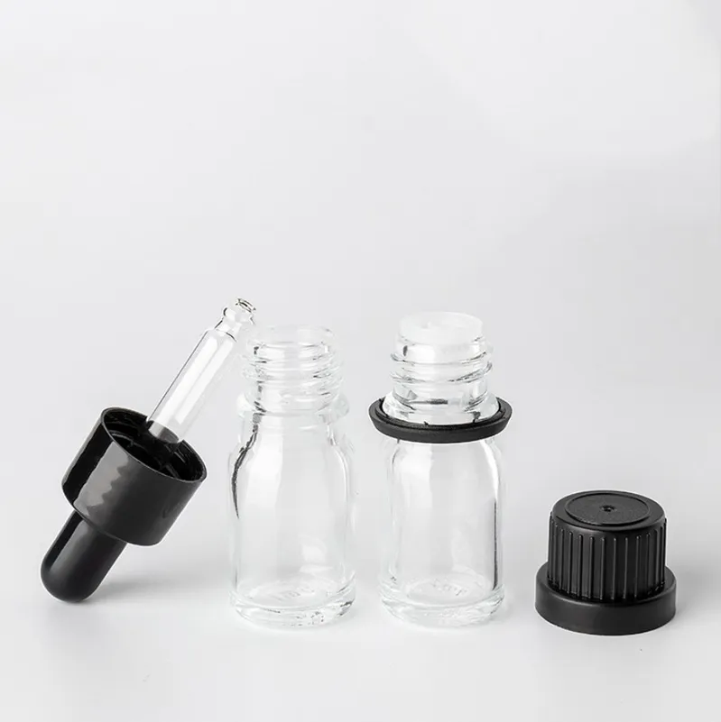 5ml Transparent or Frosted Lass Dropper Bottle for Essential Oil Use