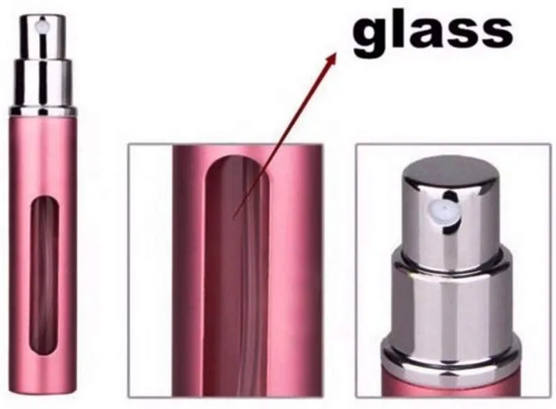 Aluminium Glass Mini Pen Spray Bottle Portable Perfume Atomizer with Spray Pump