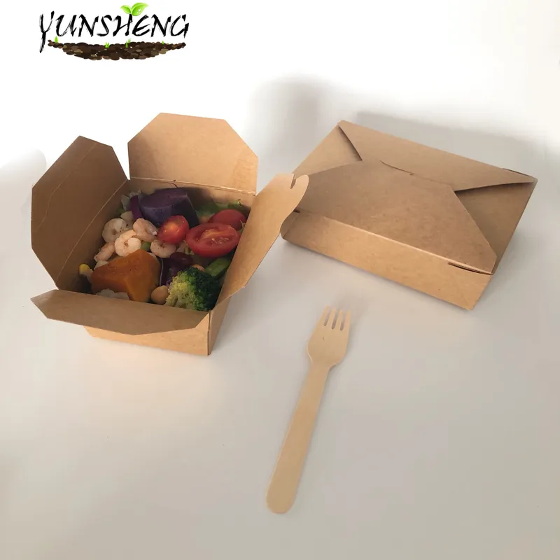 Biodegradable Food Packaging Containers Takeout Kraft Box