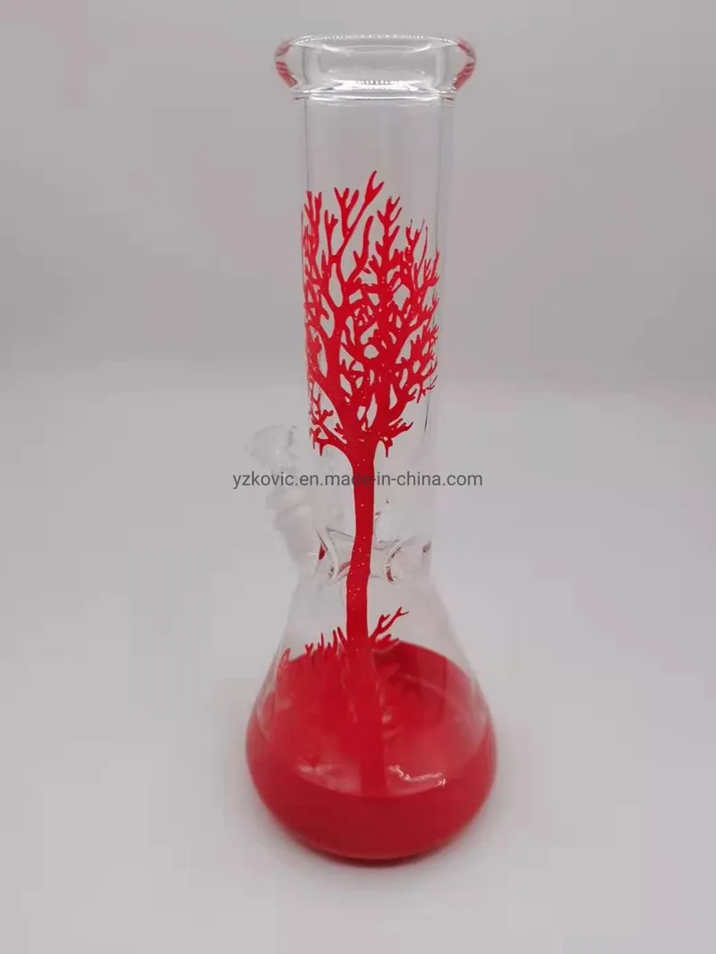 Thick Colorful Big Tree Glass Smoking Water Pipes Beaker Bottom Hookah Pipes