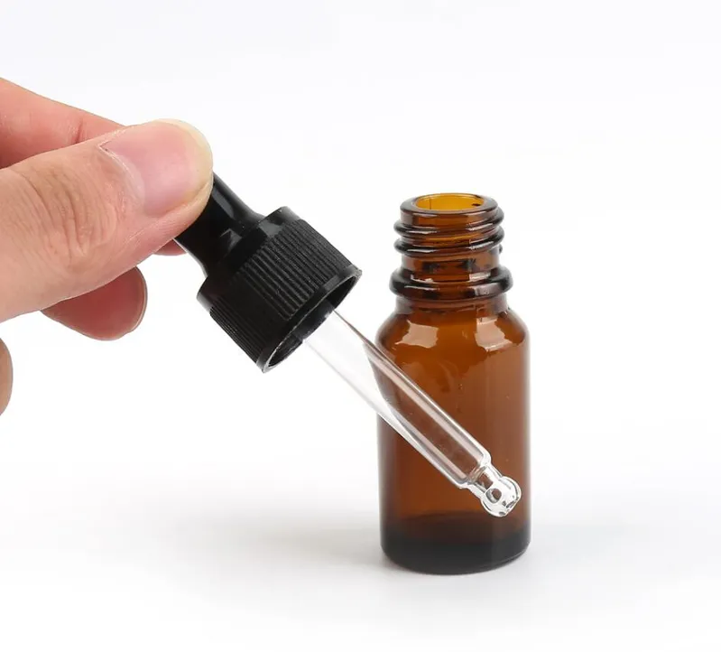 10ml Refillable Empty Amber Glass Dropper Essential Oil Bottle