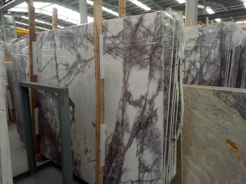 Polished Natural Lilac Marble Slab for Interior Design