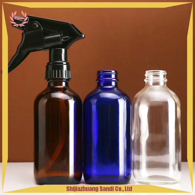 Spray Bottles -Empty Brown Glass Trigger Sprayer Bottle