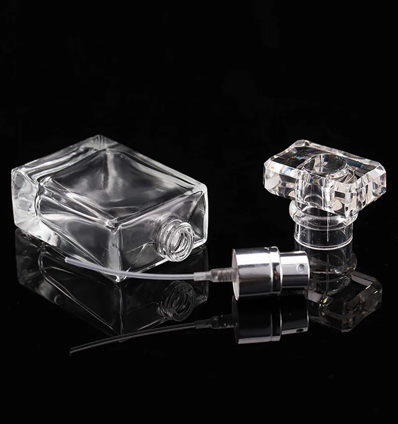 30ml Square Empty Perfume Glass Bottle Atomizer Spray Bottle