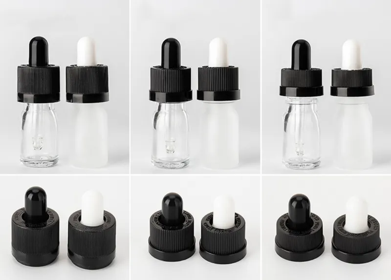 5ml Transparent or Frosted Lass Dropper Bottle for Essential Oil Use