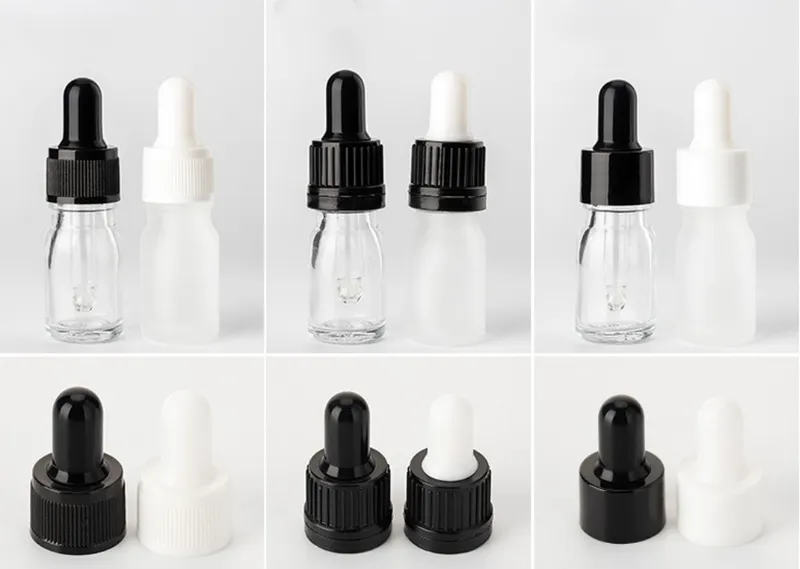 5ml Transparent or Frosted Lass Dropper Bottle for Essential Oil Use