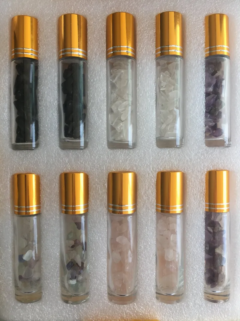 10ml Essential Oil Roller Bottle Gemstone