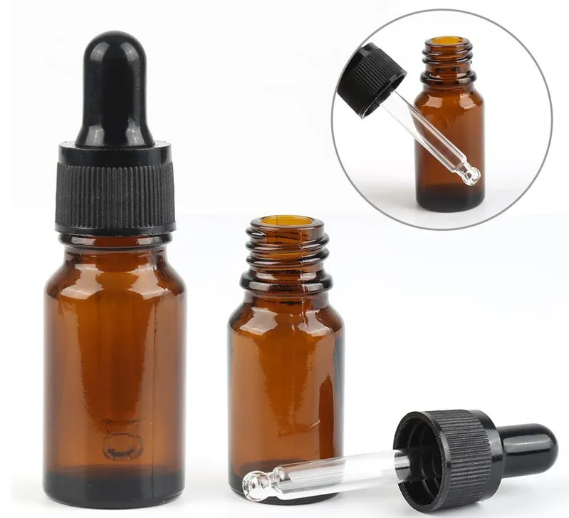 10ml Refillable Empty Amber Glass Dropper Essential Oil Bottle