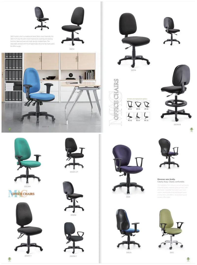 Extra Big and High Back Staff Office Computer Chair with Fabric Upholstered