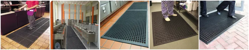 Drainage Rubber Kitchen Mat Anti-Slip Rubber Mats Anti-Fatigue Mat