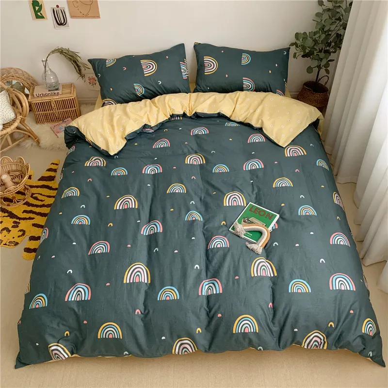 Bed Bedding Sheet Sets Double Sided Printed Bedding Set