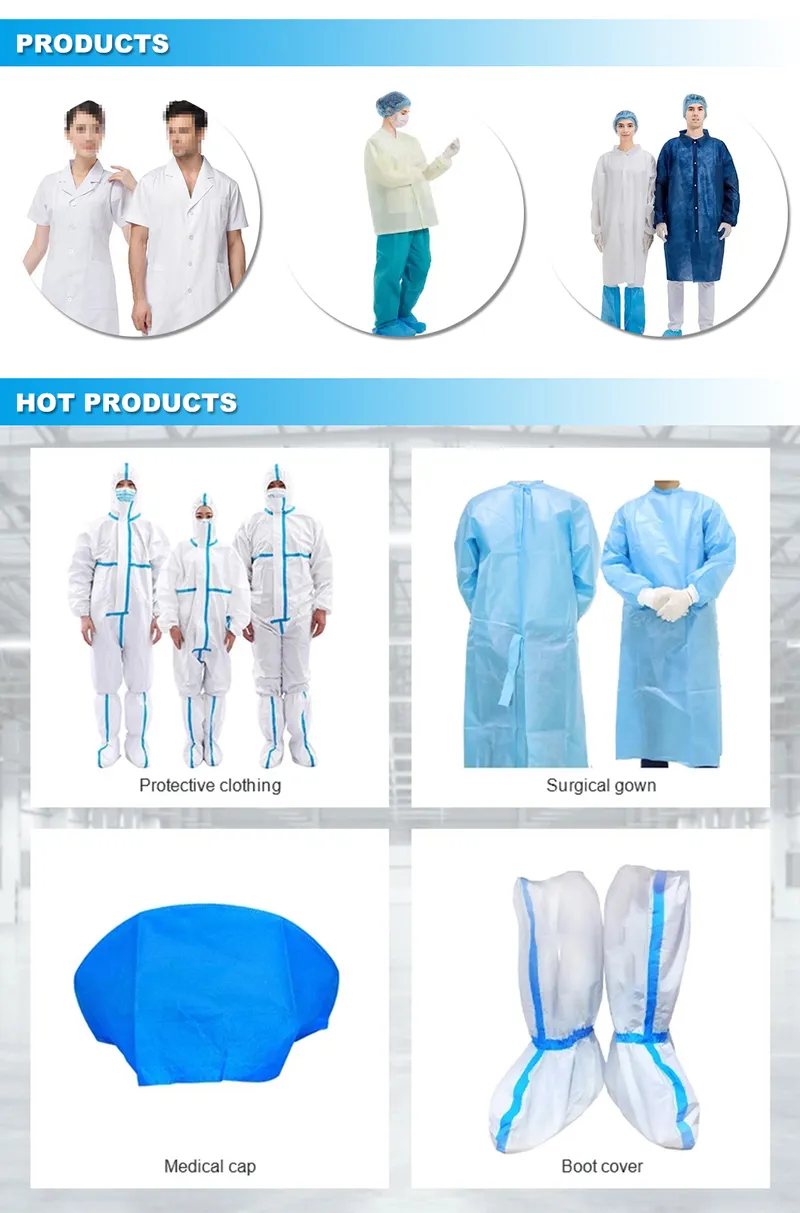 Non Woven Lab Coats Single Use Non Woven PP Lab Coats Coveralls