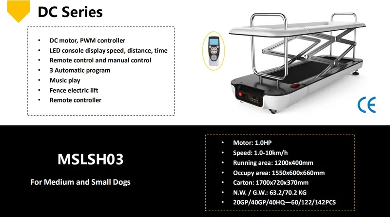 CE Approved Professional Pets Treadmill for Medium and Small Dogs Mslsh03