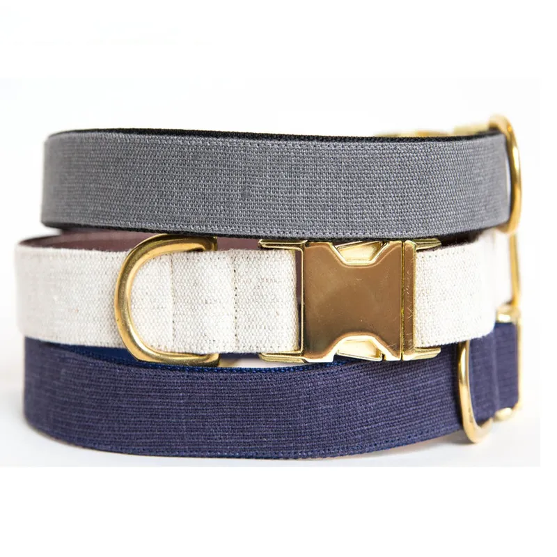 Wholesale Hemp Dog Collar with Metal Buckle for Pet Dogs