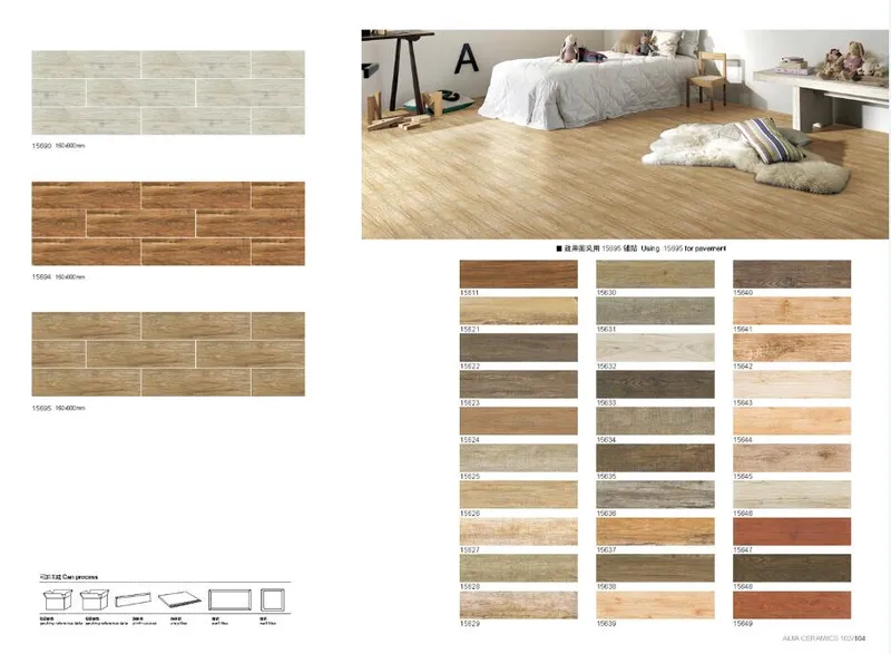 Non Slip Porcelain Floor Tile Wood Factory (15607)