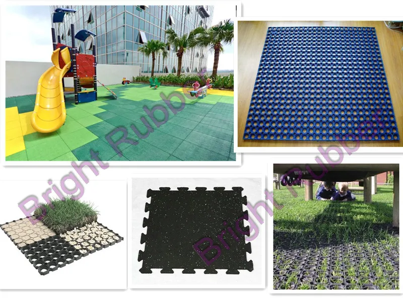 Anti-Slip Rubber Material Mat with Drainage Hole for Playground