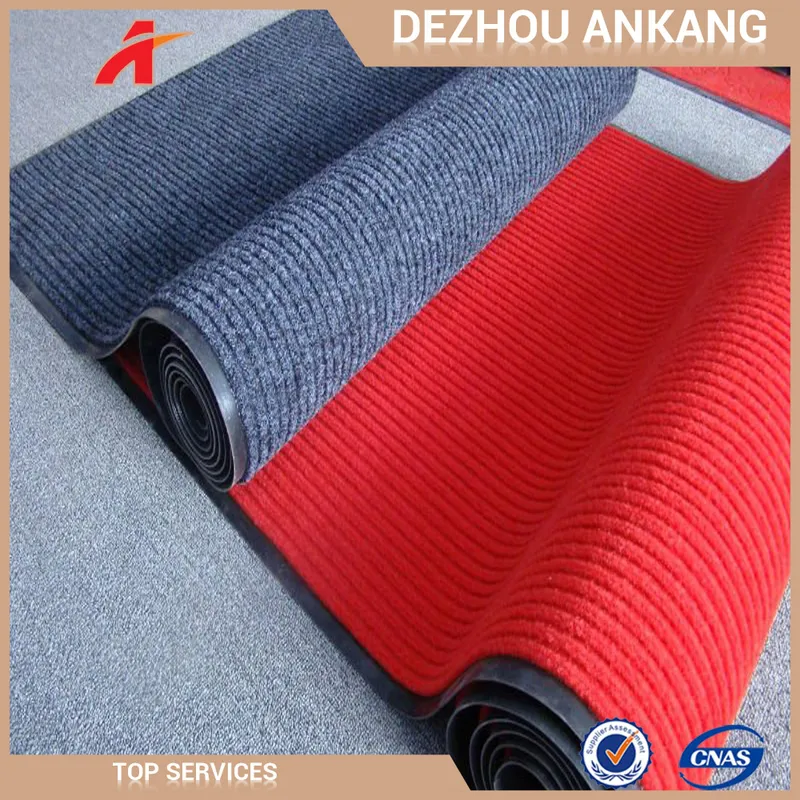 PVC Backing Anti-Slip Double Stripe Floor Mat for Corridor