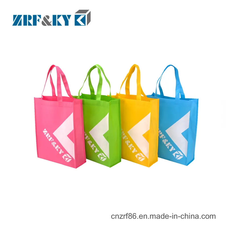 Custom Promotion Recycled Colorful Non Woven Fabric Shopping Tote Bags