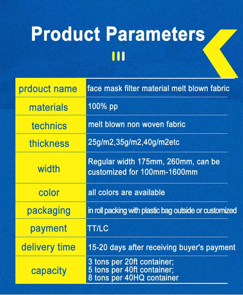 Polypropylene Melt-Blown Spunbond Melt-Blown Fabric Nonwoven Fabric Cloth