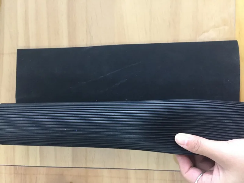 Industrial Anti-Slip Black Fine Ribbed Rubber Mats Flooring Sheets Rubber