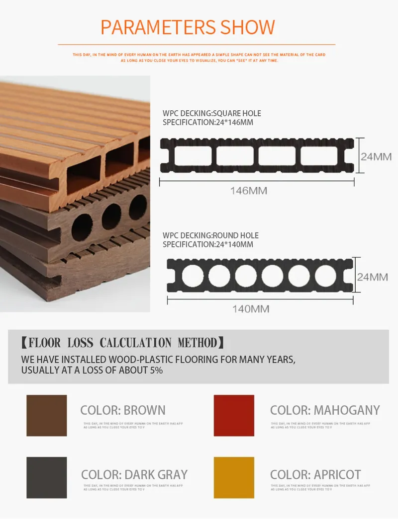 WPC Panels Exterior Wall Decking Flooring for Outdoors