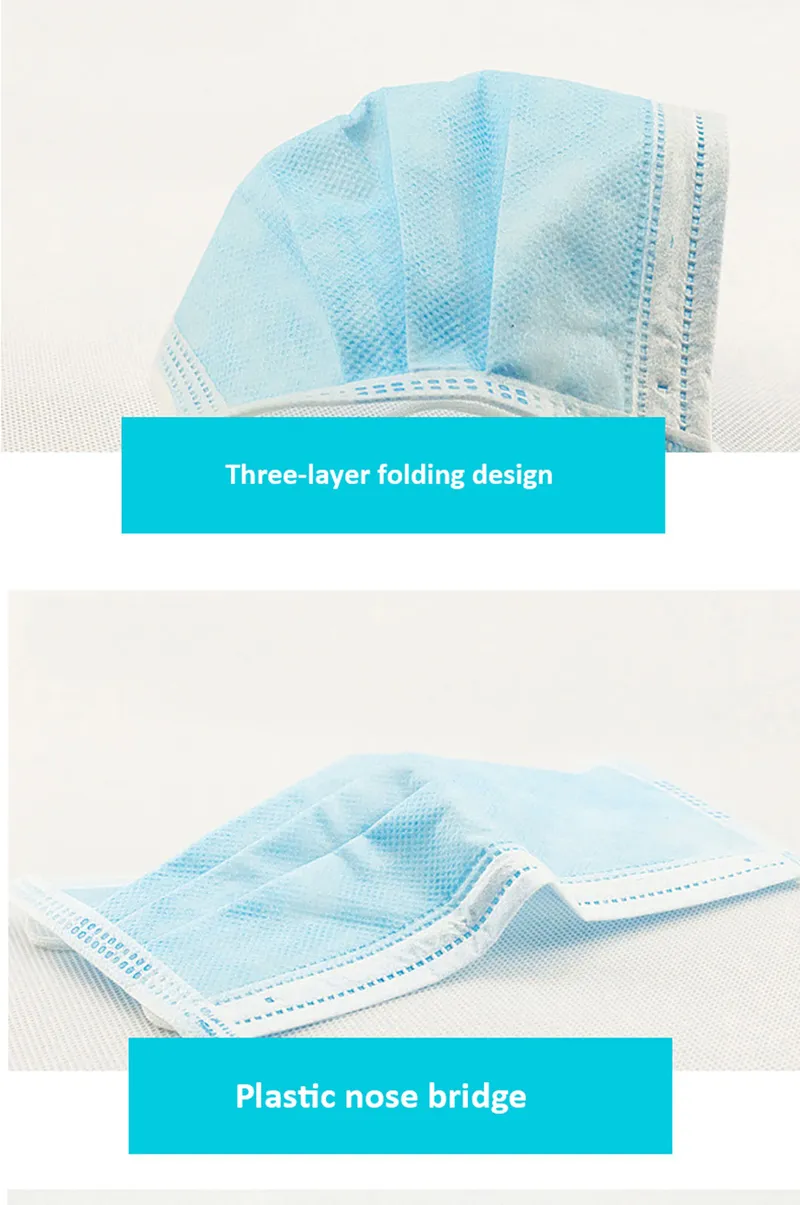 3 Ply Custom Non Woven Non Medical Disposable Face Mask