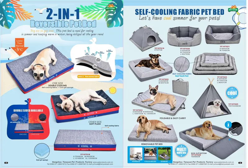 Oxford Self-Cooling Fabric Cool Touch Feel Pet Cushion Mat Dog Bed