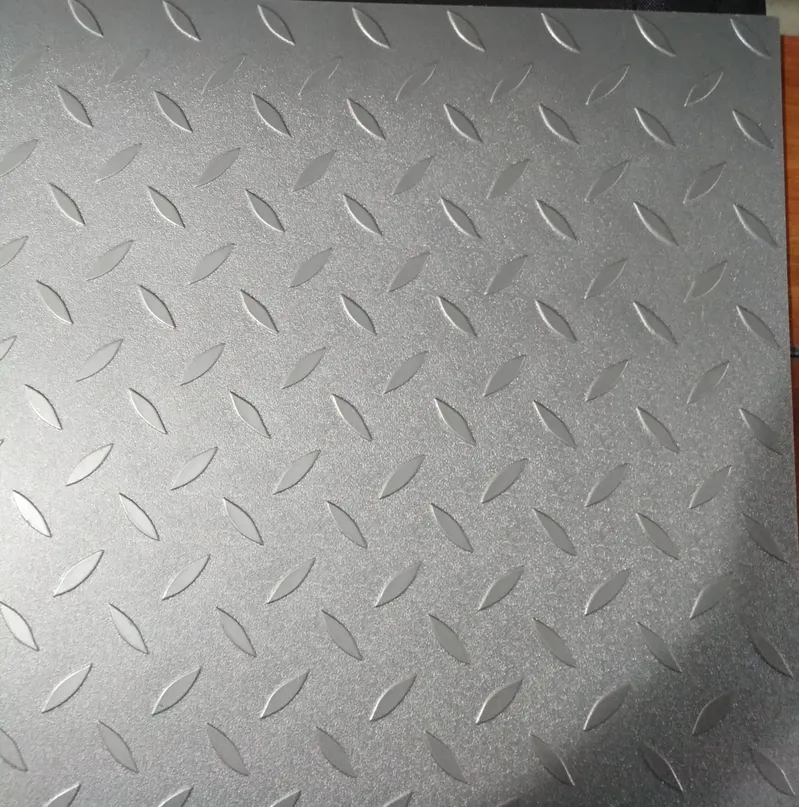 Anti-Slip Waterproof PVC Steel Plate Pattern Flooring for Garage