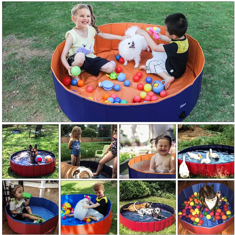 Foldable Dog Pool - Folding Dog/Cat Bath Tub - Collapsible Pet SPA