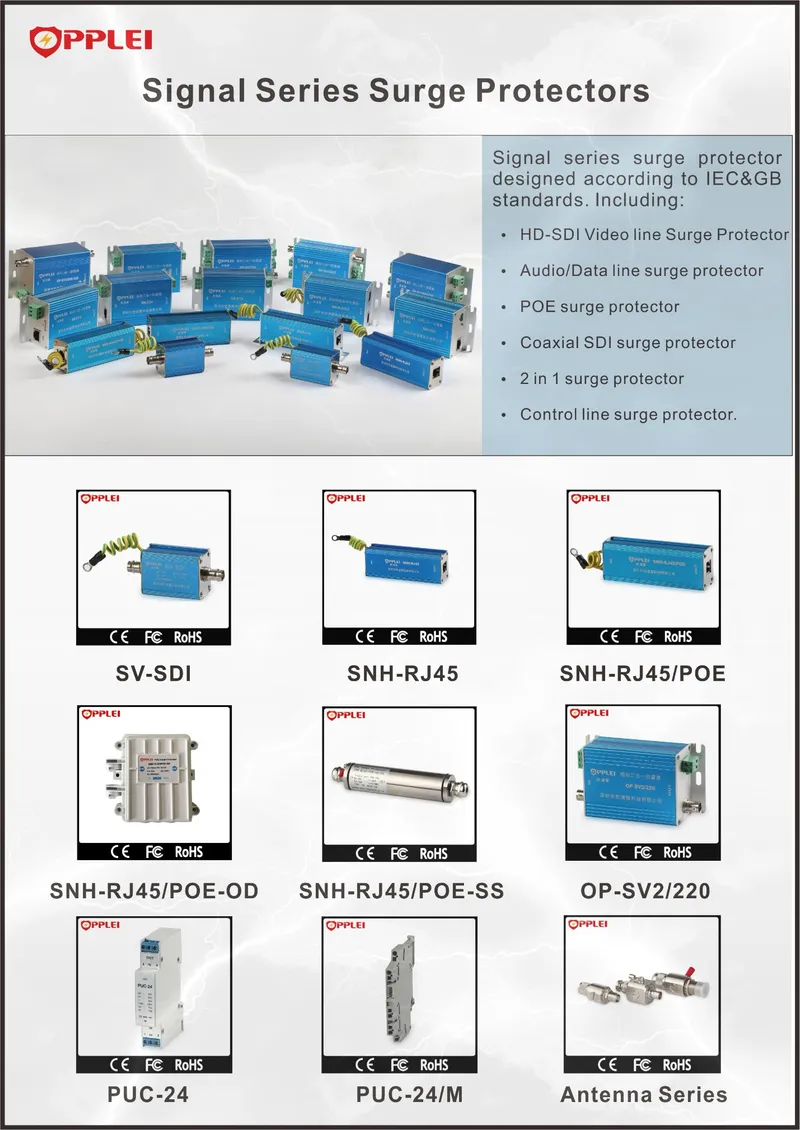 Single Channel Ethernet Power Supply Protectors CAT6 Surge Protectors