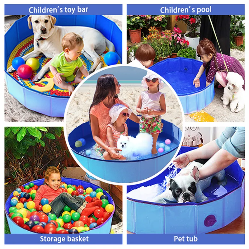 Foldable Dog Pool - Folding Dog/Cat Bath Tub - Collapsible Pet SPA