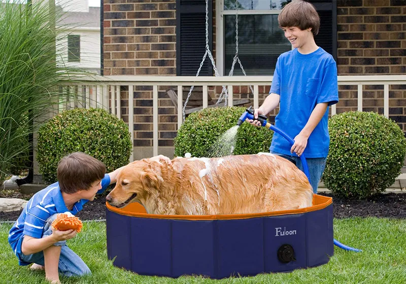 Foldable Dog Pool - Folding Dog/Cat Bath Tub - Collapsible Pet SPA