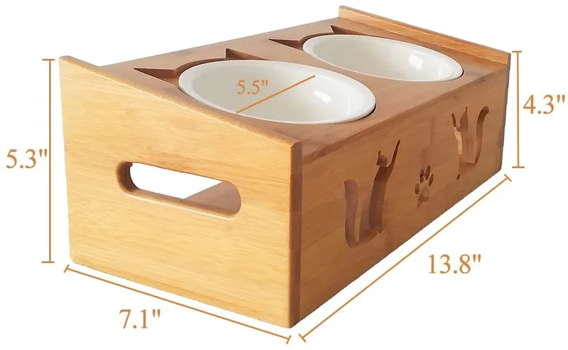 Diodegradable Bamboo Pet Supply Dog and Cat Pet Feeder