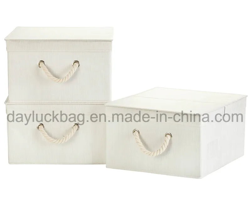 Classical Non-Woven Fabric Foldable Big White Storage Boxes for Home Clothes