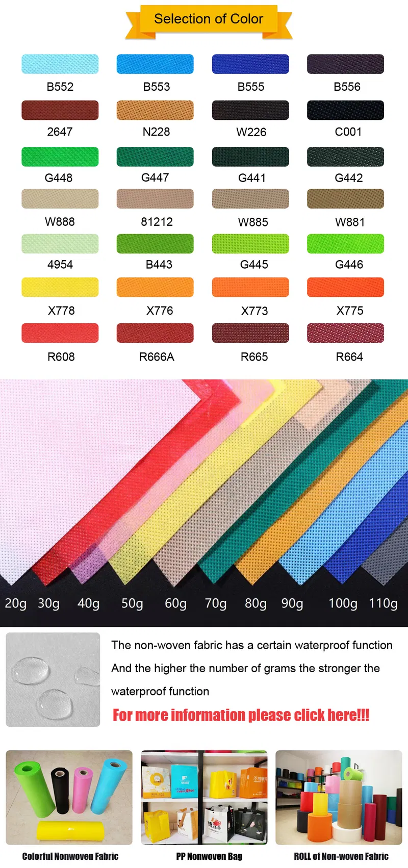 Customized PP Spunbond Polypropylene Non-Woven Nonwoven for Handbags Non Woven