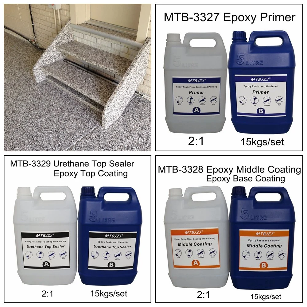 Scratch Resistant Flake Chips Epoxy Resin Floor Coating for Garage Airport Car Park Bathroom