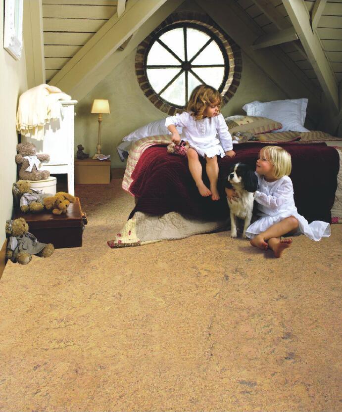 Corkwood Flooring with Polyurea Coating Used for Residence