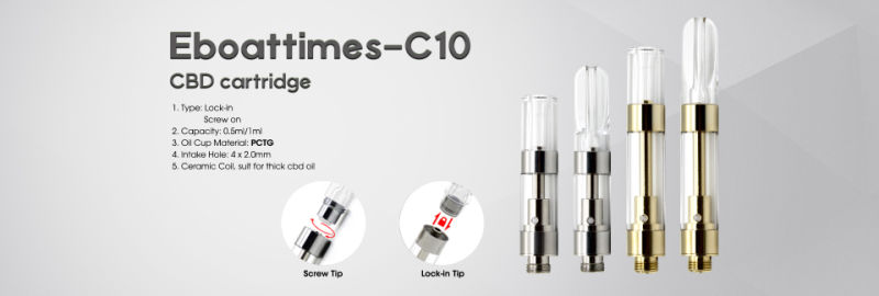 Childproof Pctg Vape Cartridge 510 Cbd Ceramic Cartridge