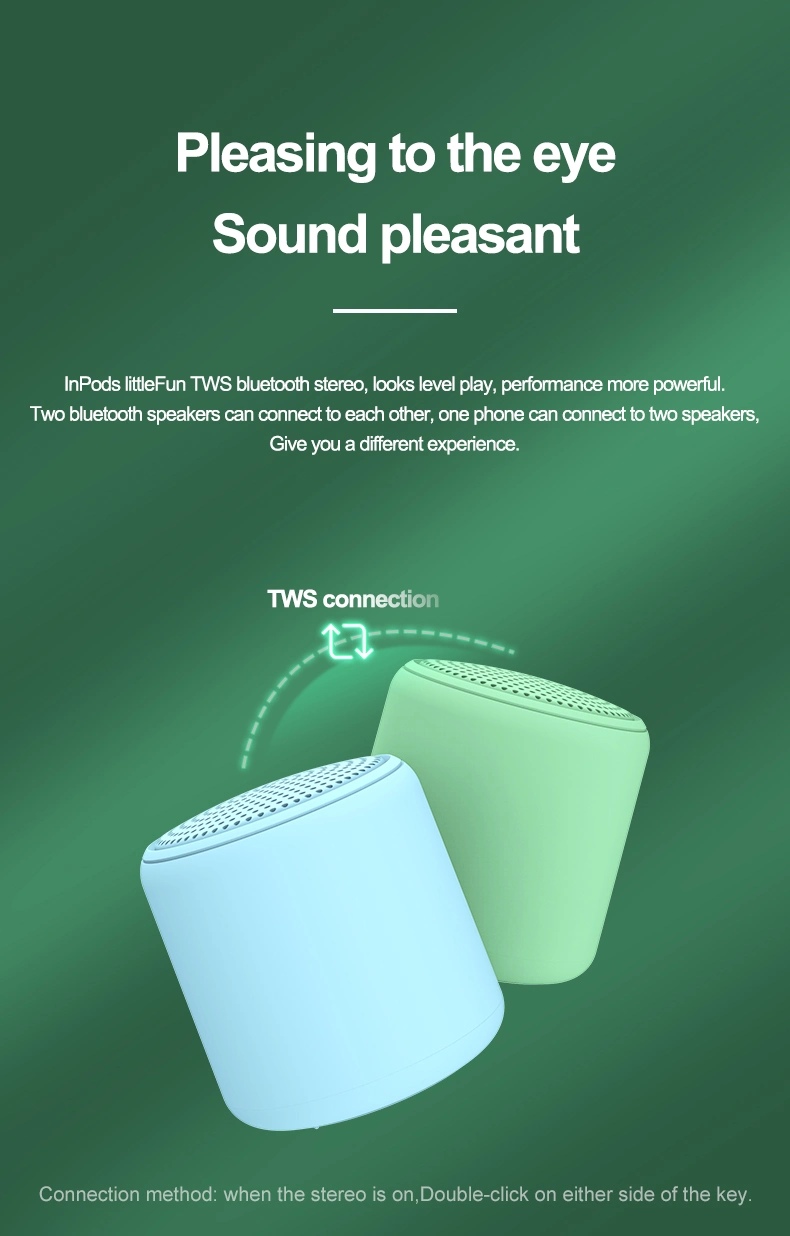 Portable Mini Subwoofer Audio Gift Stereo Loudspeaker Sound System Inpods Waterproof Portable Wireless Loudspeaker Box