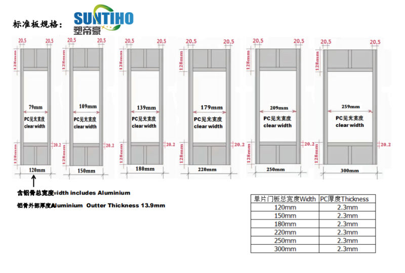 Special Technology Aluminum PC Transparent Polycarbonate Folding Door Popular in The World