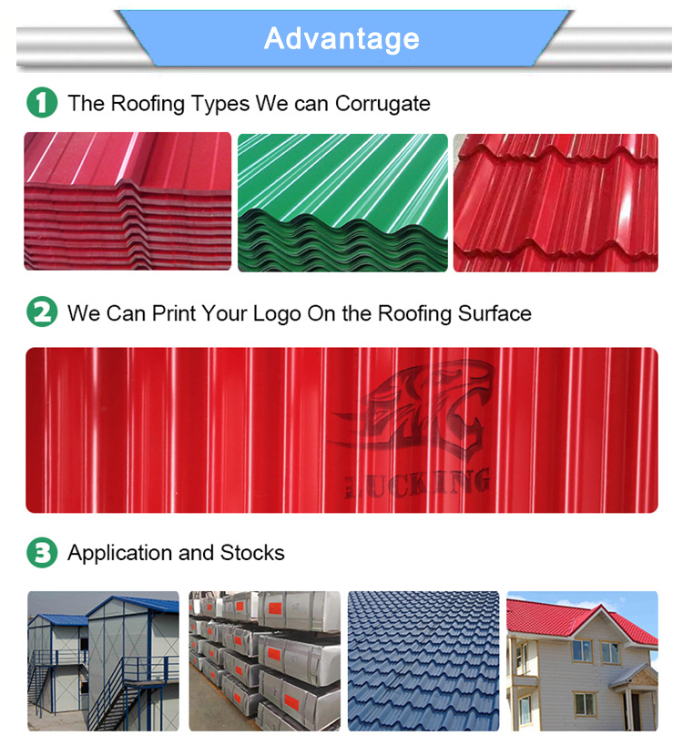 SGCC Building Material Galvanized with Plastic Film PPGI Corrugated Steel Roofing Sheet