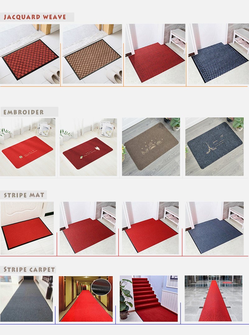Needle Punched Double Ribbed Polyester Door Mat with PVC Backing