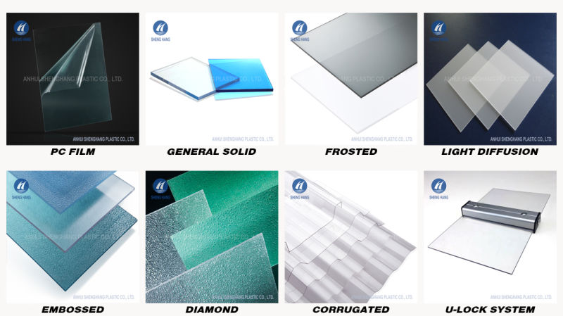 Custom Colors Flameproof Embossed Polycarbonate Diamond Sheet