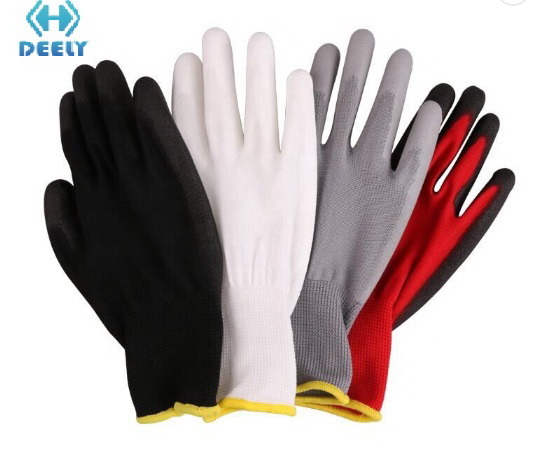 13G Polyester Liner with PU Coated Work Safety Gloves