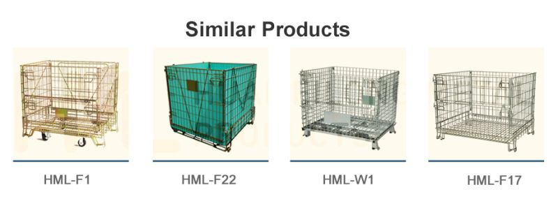 Galvanized Stackable Metal Wire Mesh Folding Container with PP Sheet