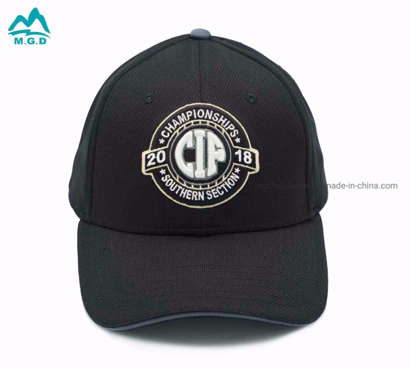 Wholesale Custom Embroidery Logo Unisex Polyester Black Baseball Cap