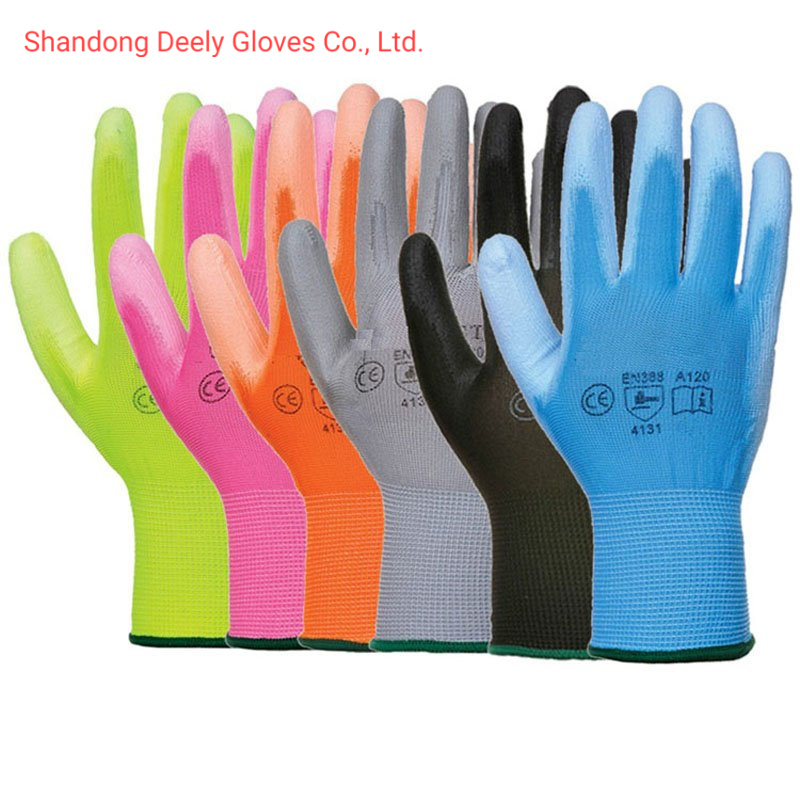 13G Nylon/Polyester Knit with PU Palm Coating Gloves