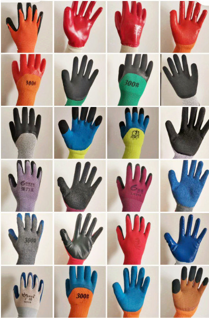 Multicolor PU Gloves with 13 Gague Polyester/Nylon PU Palm Coating